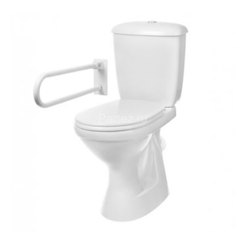 Унитаз-компакт Персона Стандарт с откидным окрашенным поручнем, сиденье полипропилен, белый (4230112