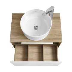 Тумба под раковину Aquaton Либерти 70 дуб эльвезия, белый глянец (1A279801LYC70)