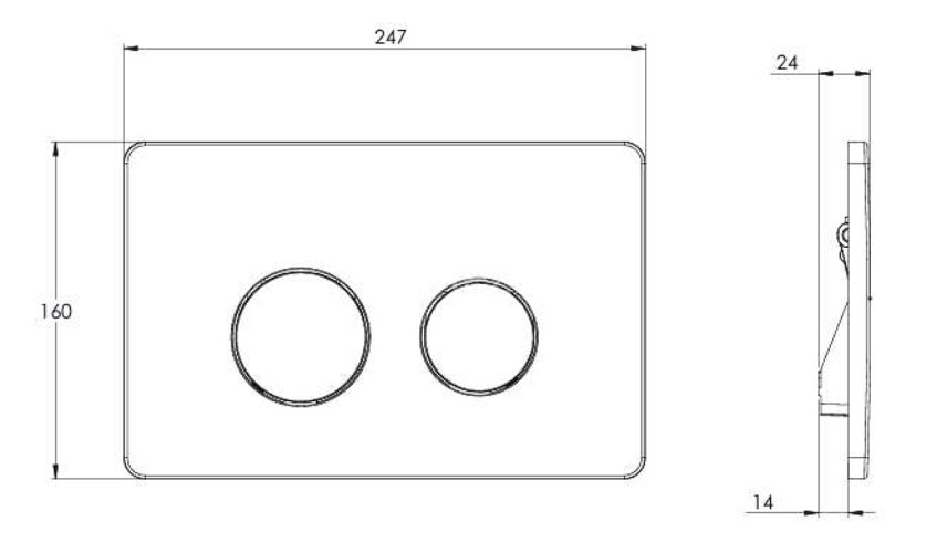 Кнопка смыва AZARIO двойная, круглая, хром глянецевая (AZ-8200-0084/AZ-P57-0120)