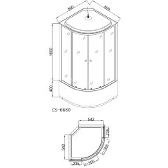 Душевая кабина Loranto CS-6680F 80х80х215, поддон 40см