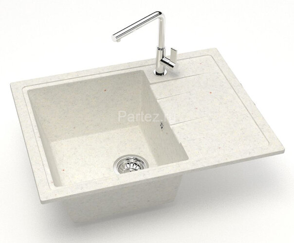 Кухонная мойка AZARIO Vision 750x505x218 искусственный мрамор, цвет Хлопок (CS00079703)