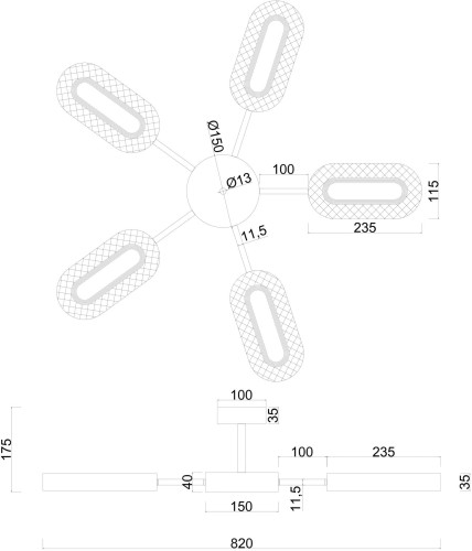 Потолочная люстра Arte Lamp A2489PL-5GO