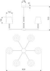 Потолочная люстра Eurosvet 60145/6 хром