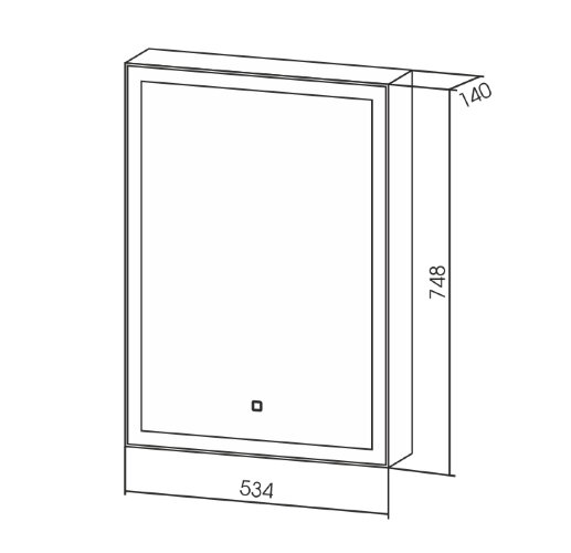 Зеркало-шкаф AZARIO Киото 50 (535х750) c подсветкой и диммером (LED-00002357)