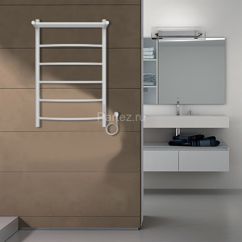 Полотенцесушитель электрический AZARIO VERONA 500/800 5 секций, с полкой, диммер справа, белый (AZ04