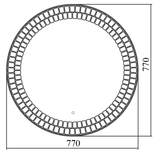 Зеркало AZARIO Армада d770 c подсветкой и диммером, сенсорный выключатель (LED-00002513)