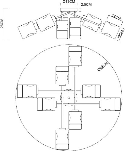 Потолочная люстра Arte Lamp A2318PL-8SG
