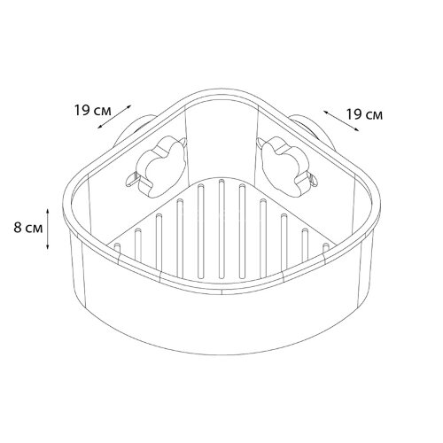Полочка угловая Fixsen Grampus одноэтажная, белая (GR-3308)