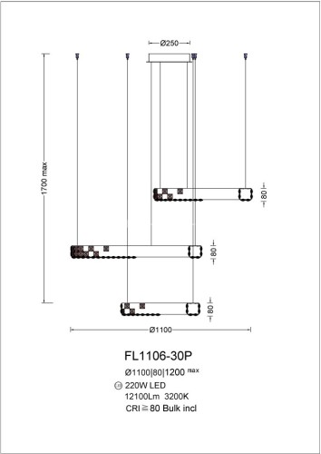 Подвесная люстра Fluorite FL1106-30P