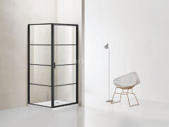 Душевое ограждение Azario RICHMOND 1000х1000х1950 R, без поддона, прозрачное стекло 6 мм, цвет профиля черный (AZ- NAG1221 1000 BLACK)