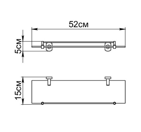 Полка стеклянная Fixsen Coral, хром (GR-7003)