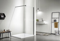 Душевая перегородка Azario CHICAGO Walk-in 700x1950 прозрачное стекло 8 мм, цвет профиля черный (AZ-NAR6310 700 Black)