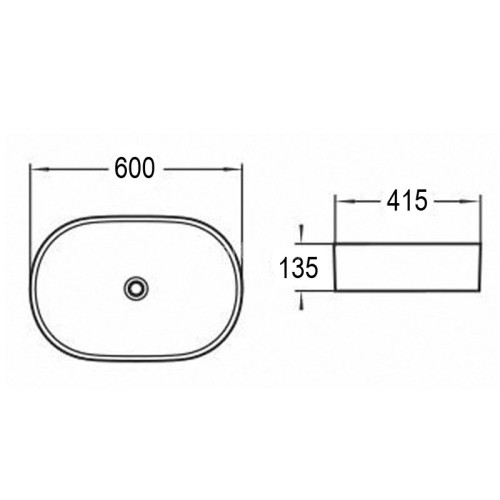 Раковина Azario накладная 600х415х135 матовая тёмно-серая (AZ-2196MDH)