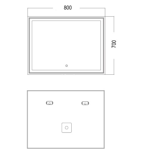 Зеркало AZARIO Melis 800х700 влагостойкое с подсветкой и диммером (CS00066635)