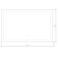 Зеркало AZARIO Сантана 800х600 c подсветкой и диммером, сенсорный выключатель (ФР-00002081)