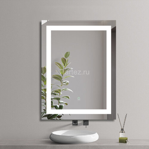 Зеркало AZARIO Lines 600х800 с подсветкой, сенсорный выключатель с функцией диммера, подогрев (AZ-Z-