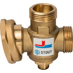 Термостатический смесительный клапан G 1"M-G 1"1/2 F-G 1"M 70°С Stout