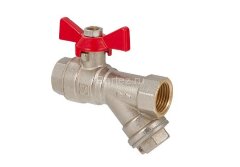 Кран шаровой с косым фильтром 1/2" в-в баб. VALTEC