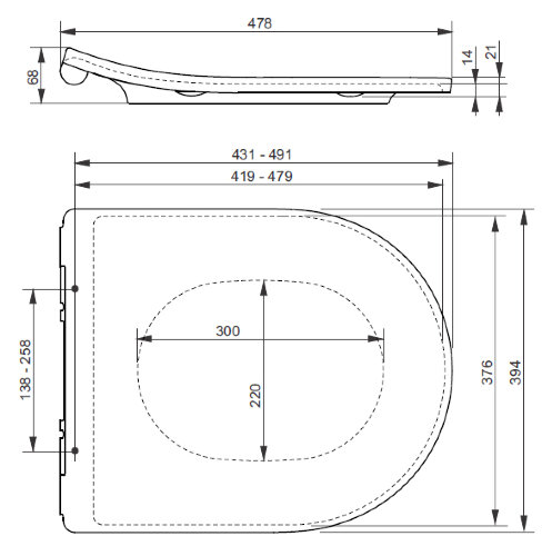 Сиденье для унитаза TOTO плавное закрытие, белое (TC513Q)