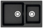 Кухонная мойка AZARIO Grand 765х500х190 двойная, искусственный мрамор, цвет Черный (CS00079903)