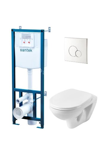 Пэк: Santek Бореаль: подвесной унитаз + инсталляция + кнопка смыва хром + сидение SC (1.WH50.1.544)