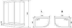 Timo душевой угол BY-549 R (80*120*200), шт