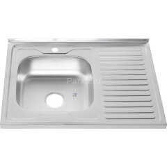 Мойка 8060 L MELANA 0,6/160 ДЕКОР накладная прямоугольная с сифоном (085D t L *10)