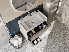 Тумба под раковину Roca Ona 800 подвесная, 2 ящика, бежево-серый матовый (A857630510)