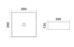 Раковина Azario 39х39х13 накладная, белая (AZ41120)