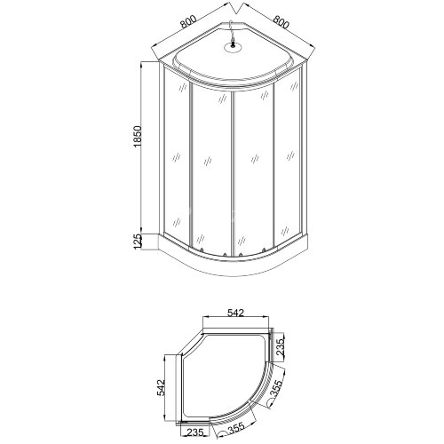 Душевая кабина Loranto SUNWAY 80х80х215 поддон 13см, белый кирпичный узор, матовое стекло 4мм, профиль хром (CS668013FW80)