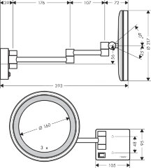 Косметическое зеркало Hansgrohe AddStoris, Белый (41790700)