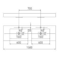 Раковина двойная AQUATON Ричмонд 1500, белая (1A70573KRD010)