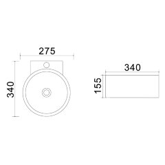 Раковина Azario 34х27,5х15,5 подвесная, цвет белый матовый (AZ-4292)