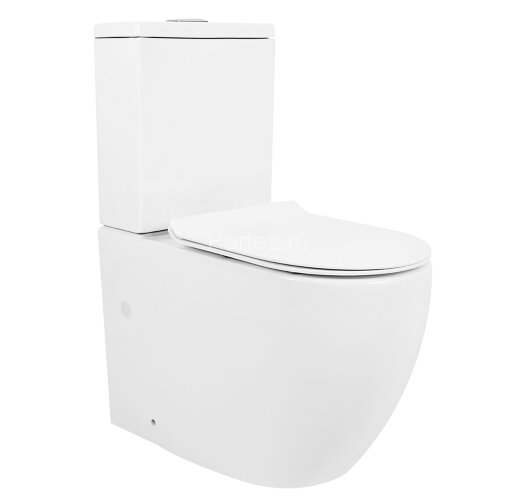 Унитаз-компакт Azario CORSA 630x380x830 напольный, безободковый со смывным механизмом Geberit, бачко