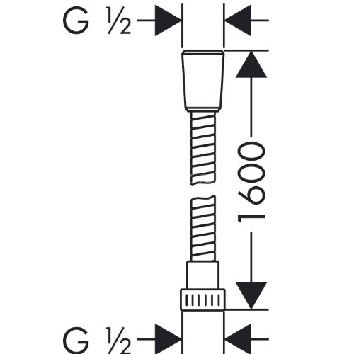 Hansgrohe 28136000 Металлический шланг Sensoflex 1,60 м, 1/2