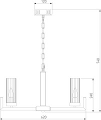 Подвесная люстра Eurosvet 60133/6 серебро