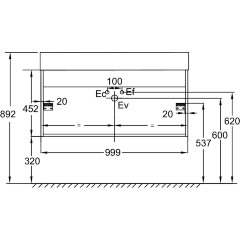 Тумба под раковину Jacob Delafon Vivienne 100 подвесная, Белая глянцевая (EB1668-J5-J5)