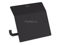 Держатель туалетной бумаги с крышкой Hansgrohe AddStoris, матовый чёрный (41753670)