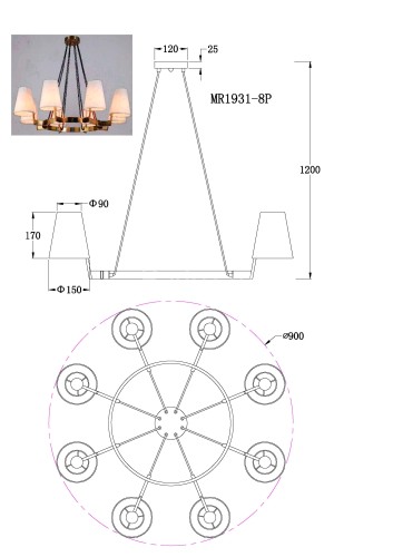 Подвесная люстра MyFar MR1931-8P