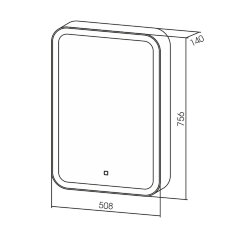 Зеркало-шкаф AZARIO Фиджи 50 508х756х140 c подсветкой и диммером (LED-00002362)