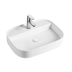 Раковина накладная Azario 610x450x120 овальная, белый глянец (AZ-2205)