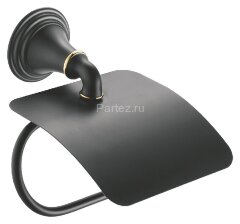 Держатель туалетной бумаги Fixsen Luksor с крышкой, черный (FX-71610B)