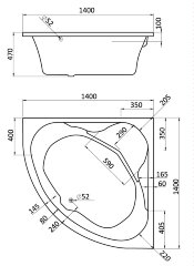 Ванна акриловая Santek КАРИБЫ симметричная 140х140 белая
