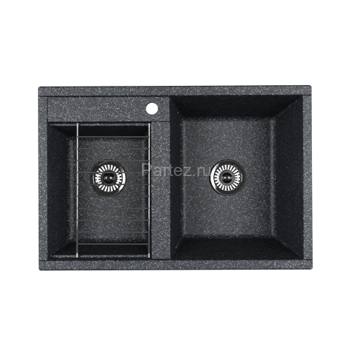 Кухонная мойка Aquaton Делия 78 DBL 2 чаши, цвет графит (1A723132DE210)