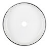 Раковина-чаша Azario 355х355х120 накладная, круглая, белый глянец/черная оконтовка (AZ-3134-BE)