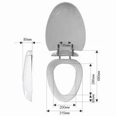 821BS сиденье для унитаза пластик с микролифтом, белое  MELANA