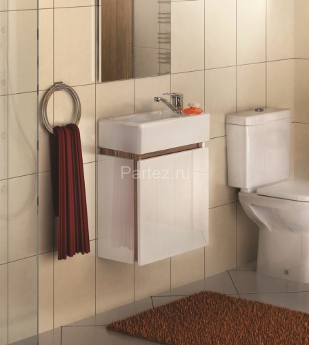 Тумба под раковину AQUATON Эклипс М46, левая, белая (1A172801EK49L)