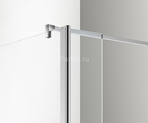 Душевая перегородка Azario CHICAGO 1100х1950 прозрачное стекло 8 мм, подвижная доп.перегородка 30 см, цвет профиля серебро (AZ-NAR6321 1100)