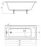 Ванна акриловая AZARIO BELLA прямоугольная 165*70 см (AV.0020165)