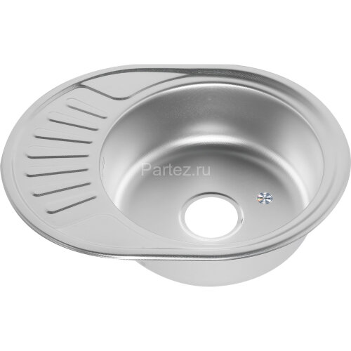 Мойка 5745 U MELANA 0,8/180 ДЕКОР врезная овальная с сифоном (152D t *12)